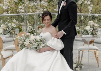 Beautiful bride and groom celebrating wedding at Zolana Weddings.